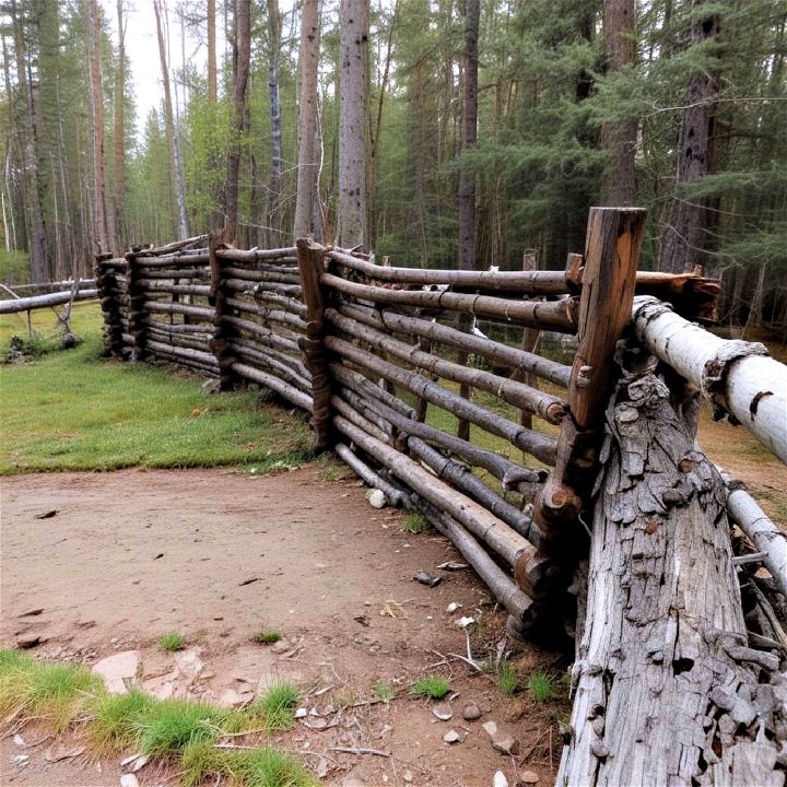 rustic charm log fence