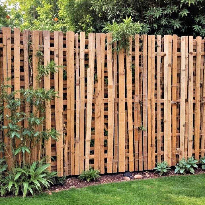 rustic charm pallet and bamboo combo fence