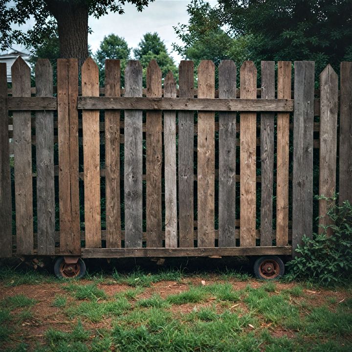 rustic charm pallet fence on wheels