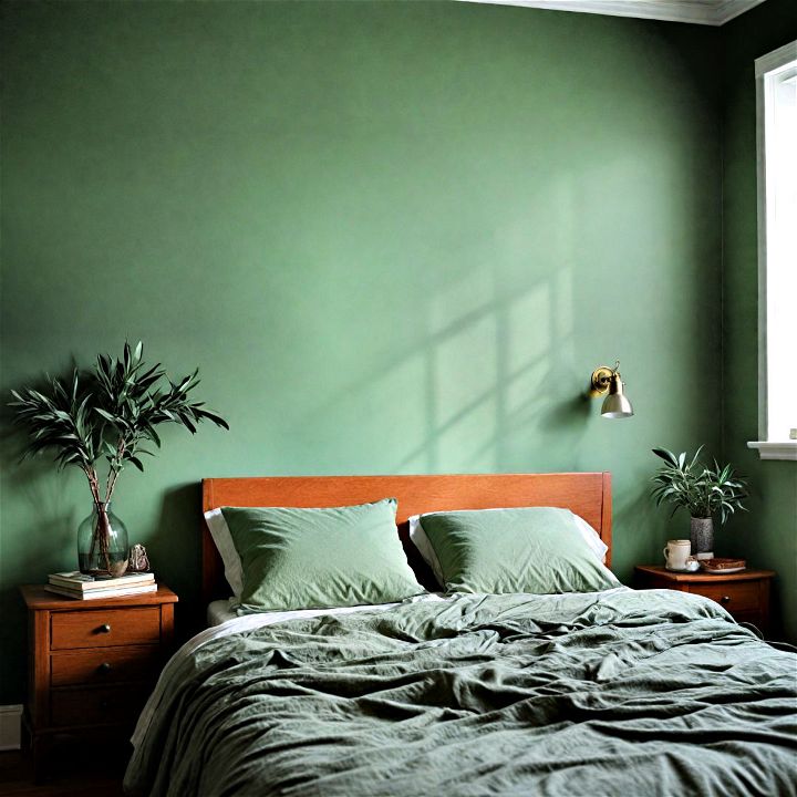 rustic charm sage green wall for bedroom