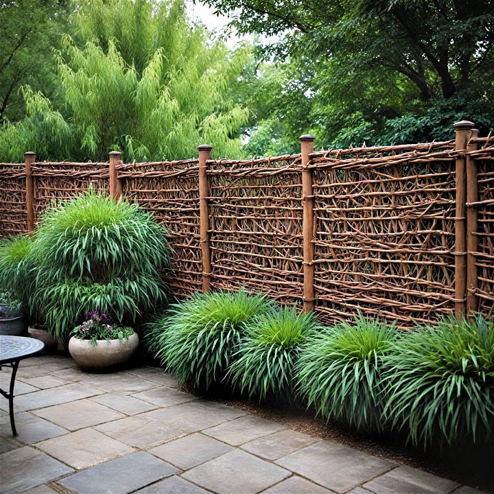 rustic charm woven willow fencing