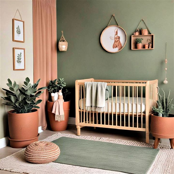 rustic sage green and terracotta contrast