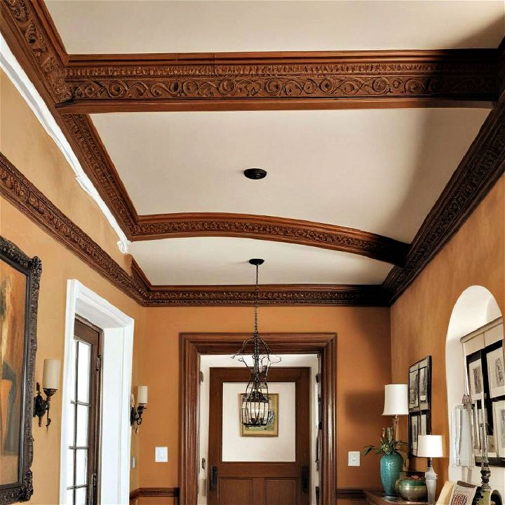 rustic wooden spanish inspired crown molding