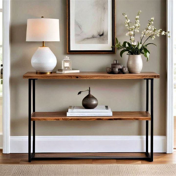 rustic wooden styles console table charm