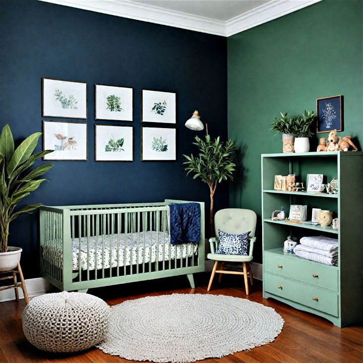sage green and navy blue duo adventure theme