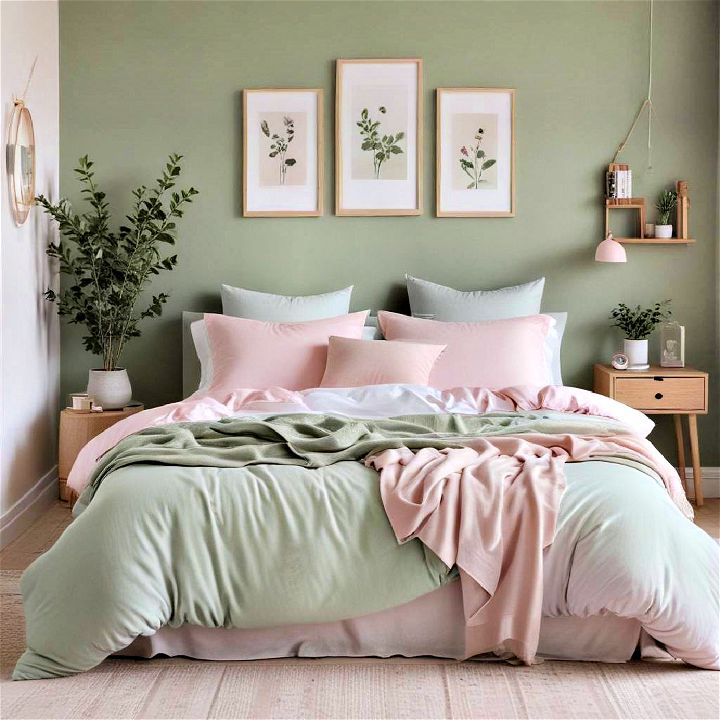 sage green and pastel palettes for bedroom