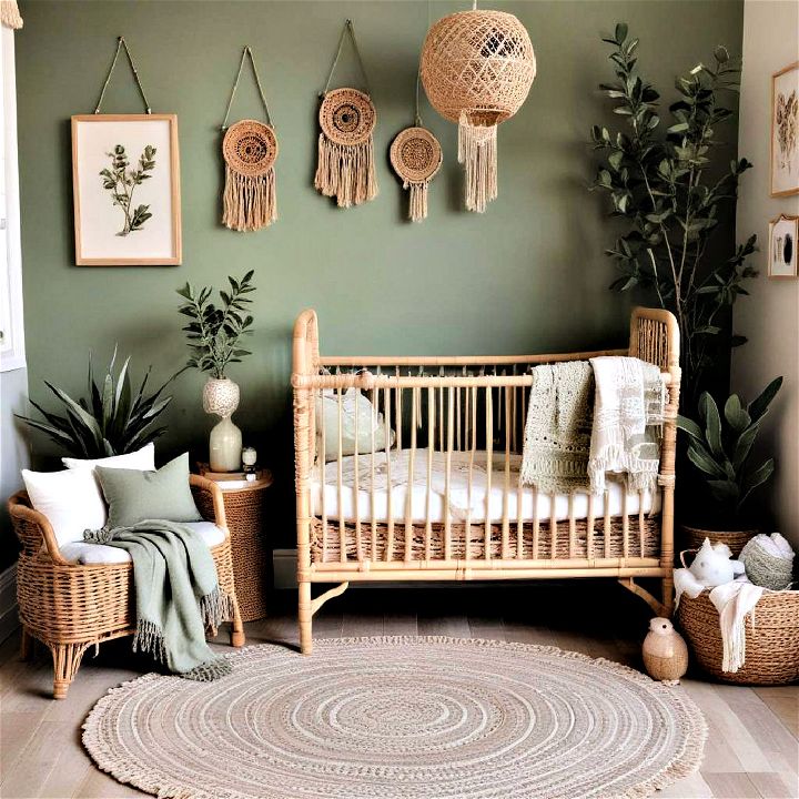 sage green for a bohemian style nursery
