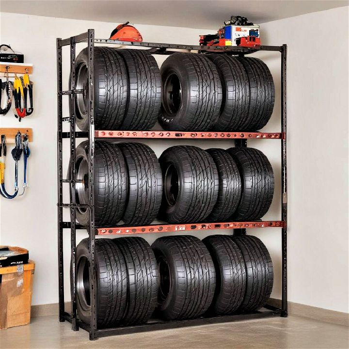 save space tire rack for garage