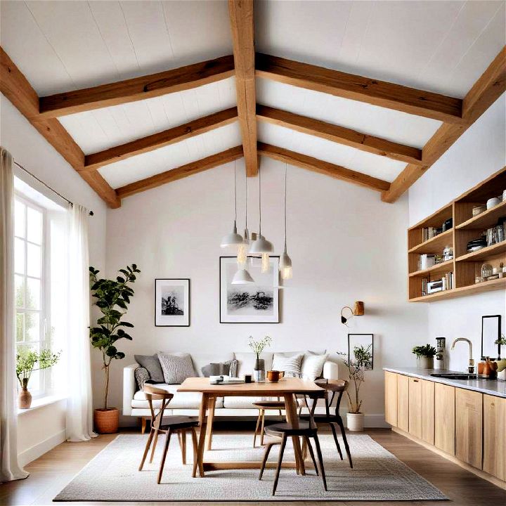 scandinavian inspired minimalitic ceiling beams