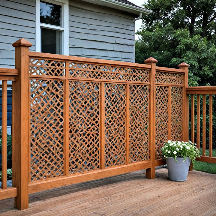 screen panels with porch railings for privacy and style