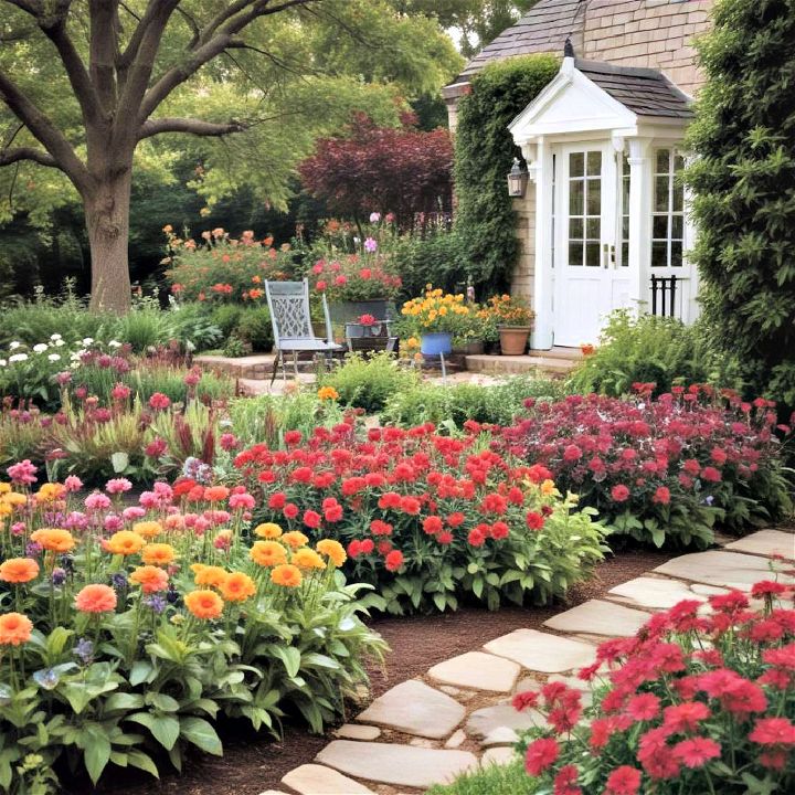seasonal gardening display of color and texture