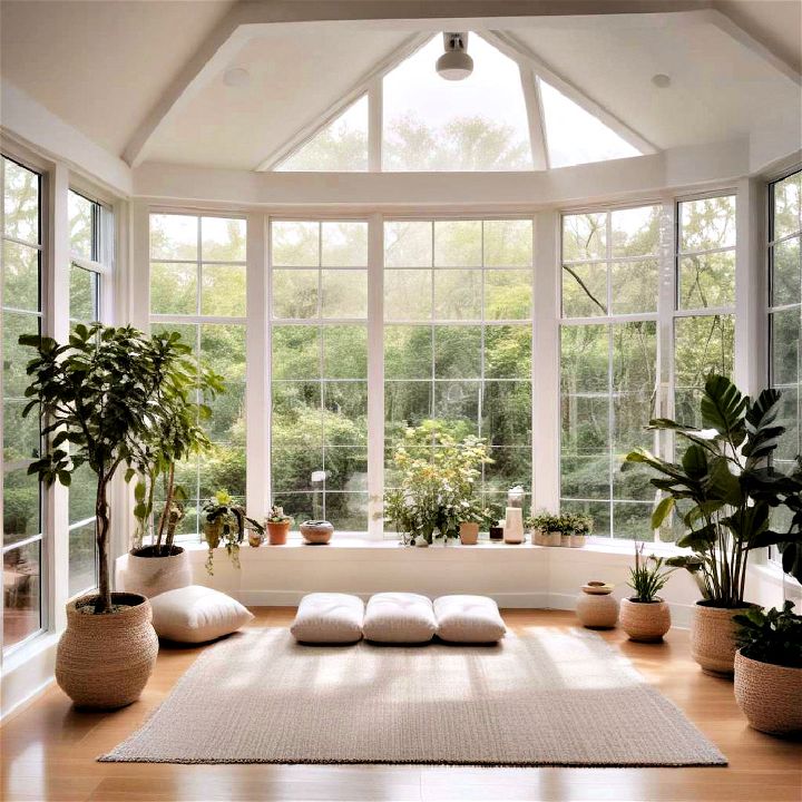 serene meditation chamber minimalist decor