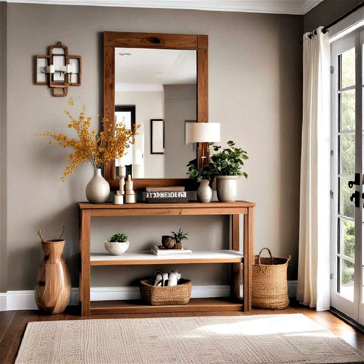 set a warm tone with wood accents furniture