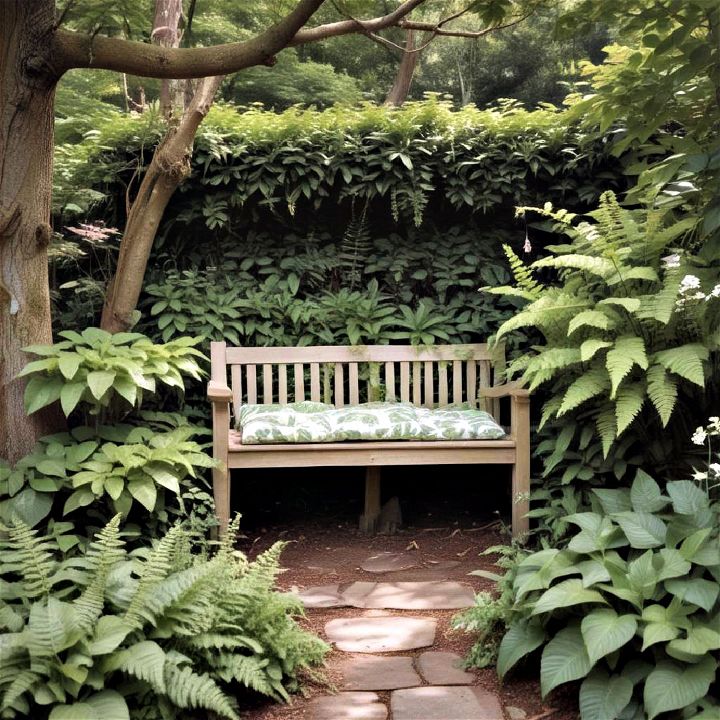shade garden nook to relax and enjoy