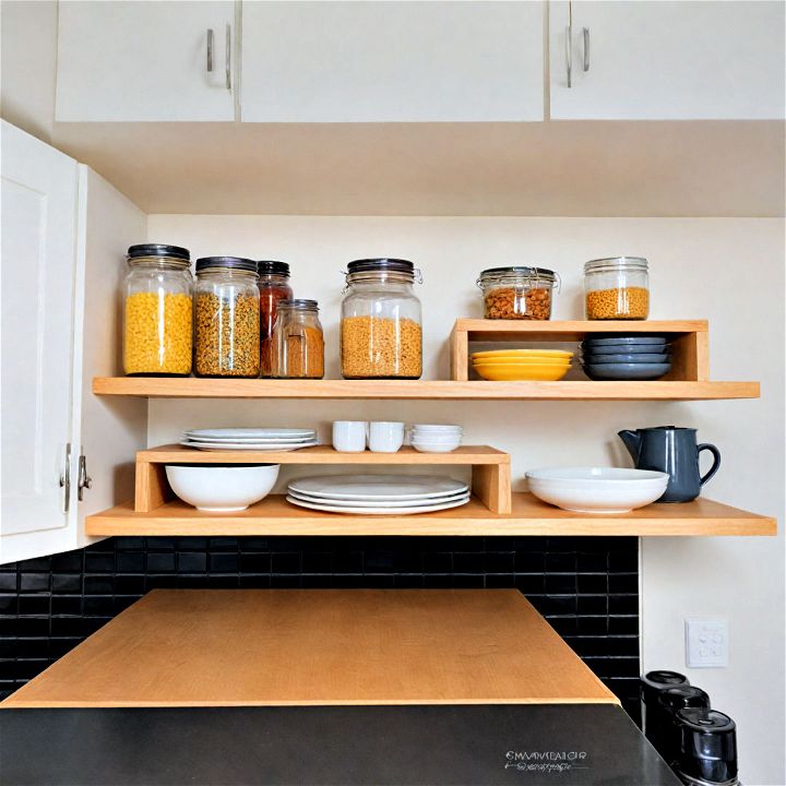 shelf risers to increase your kitchen cabinet s vertical storage