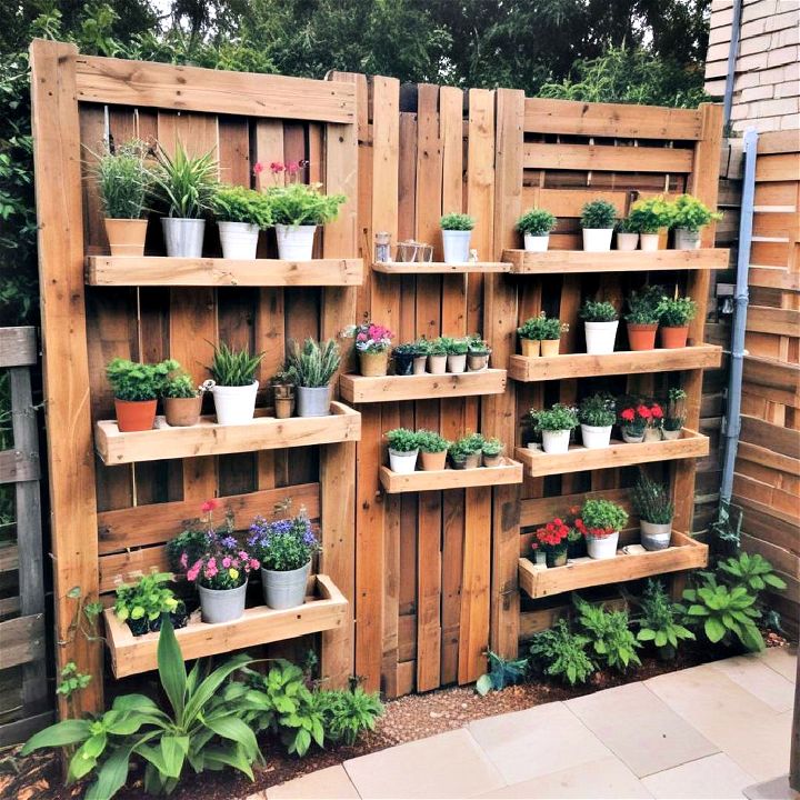 shelving into your pallet fence for added functionality