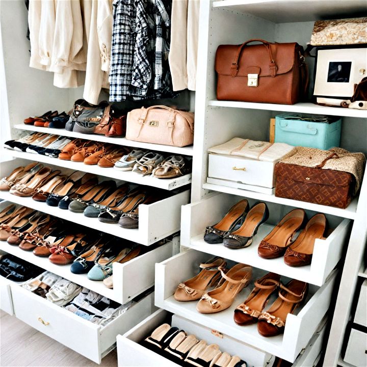 shoe storage system to display each pair