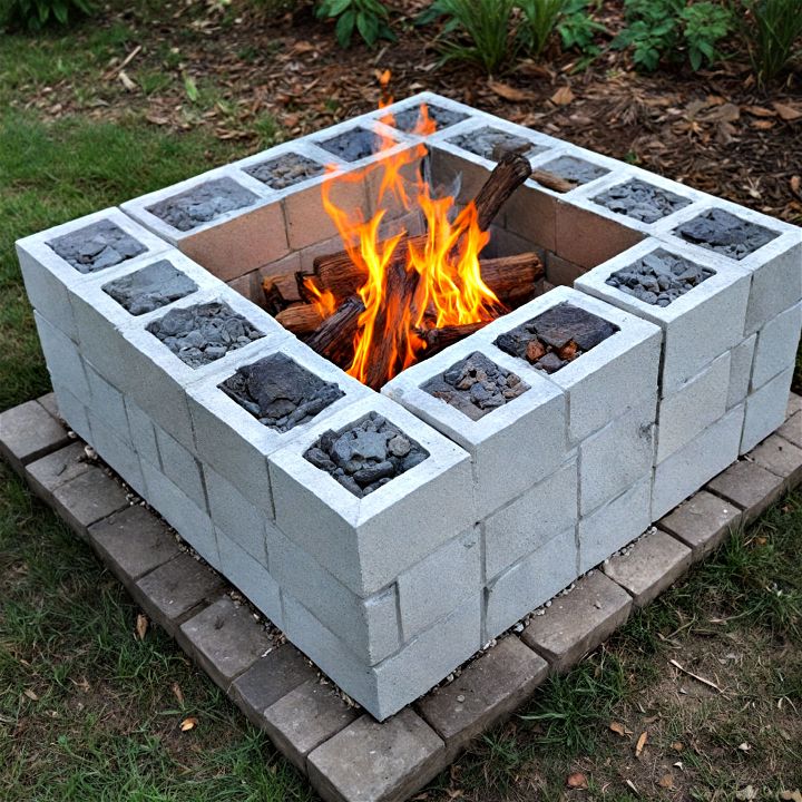 simple DIY cinder block fire pit