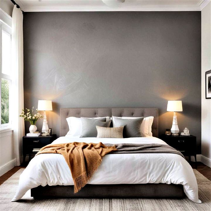 simple accent wall small bedroom
