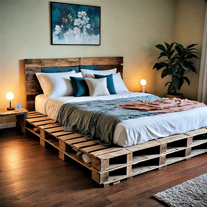 simple and modular pallet bed frame