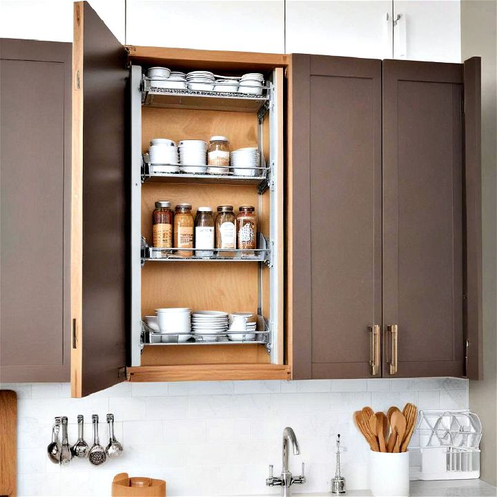 simple pull down shelving for pantry