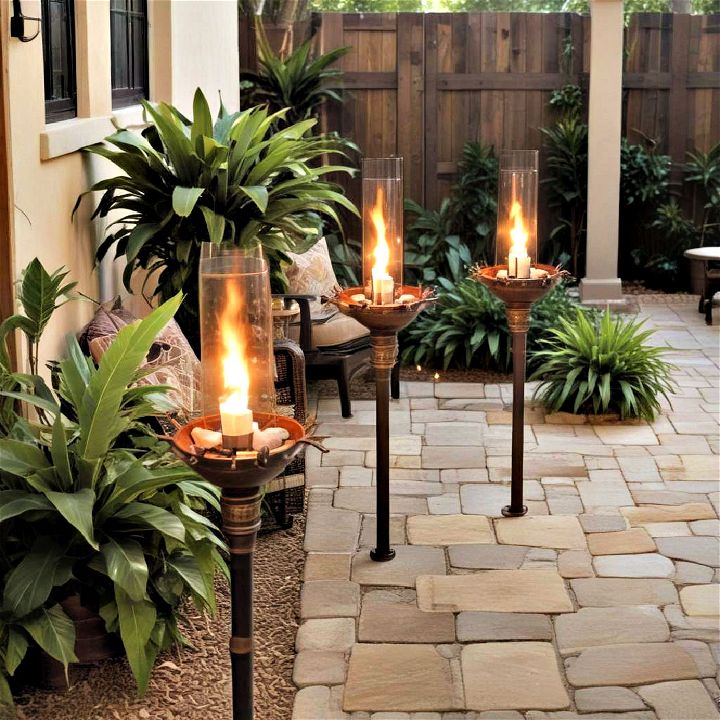 simple tiki torches for a tropical vibe