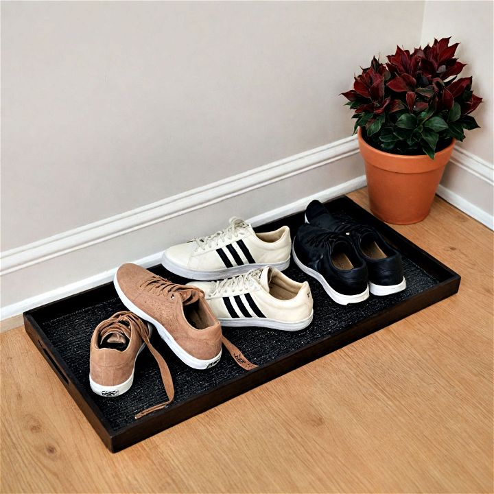 simple yet effective shoe storage tray