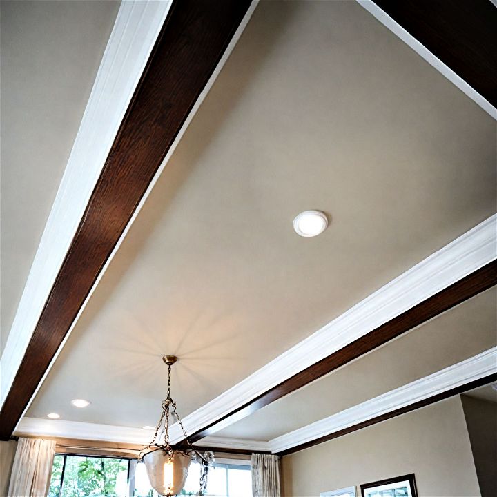 simple yet effective two toned ceiling beams