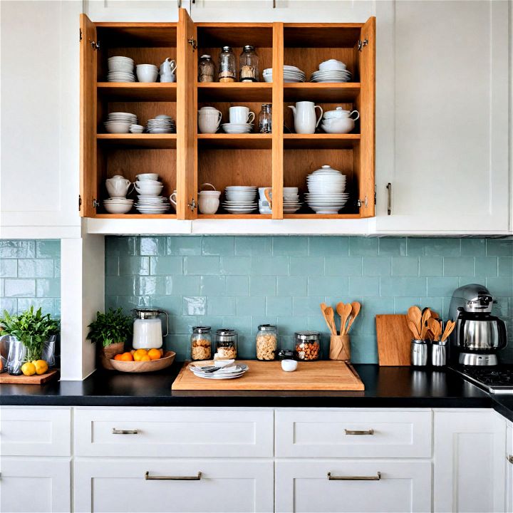 simplify your decor to reduce clutter and make your kitchen feel larger
