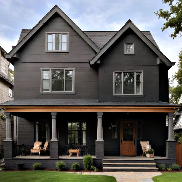 slate gray paint to give your homes exterior a strikingly stately presence