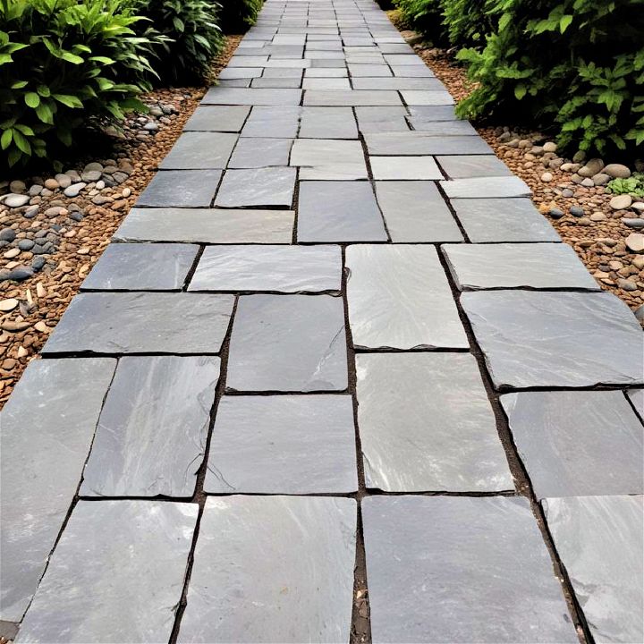 slate slabs garden path design
