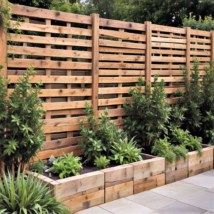 slatted pallet fence for a modern touch