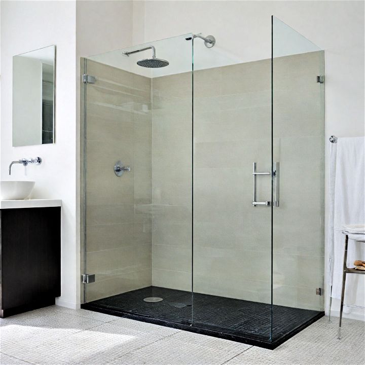 sleek and minimalist shower screen