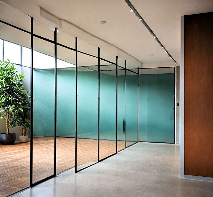 sleek and modern glass panel wall
