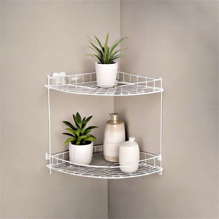 sleek and modern minimalist wire corner shelf