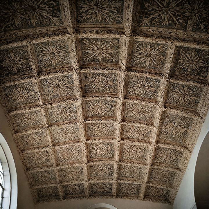 sleek and modern tiled vaulted ceiling