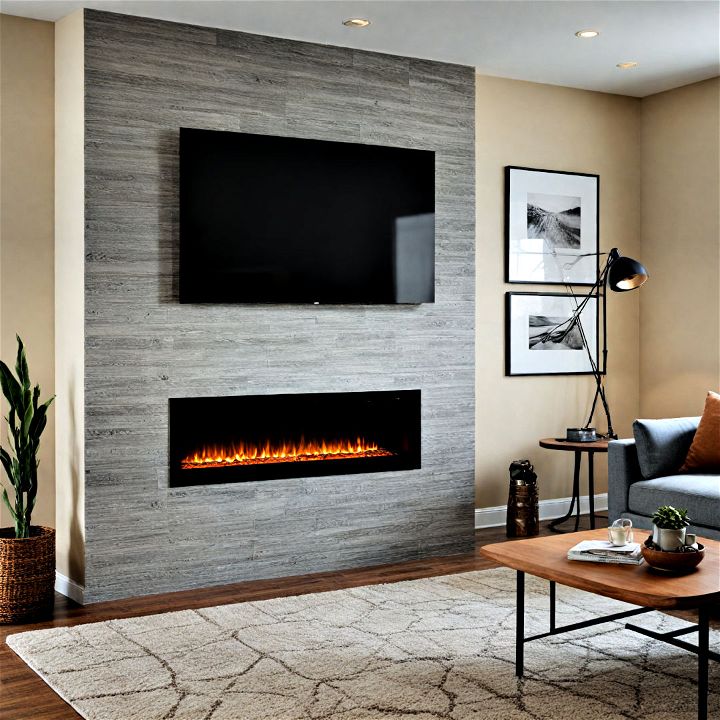 sleek and space saving recessed electric fireplace