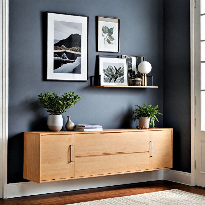 sleek and unique wall mounted cabinet