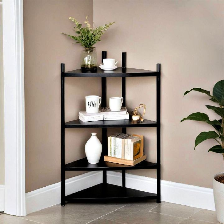 sleek design metal corner shelf