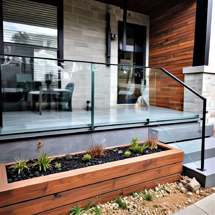 sleek glass balustrades for adding elegance to your porch