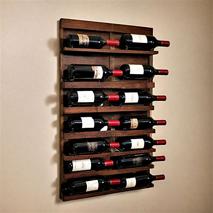 sleek wall mounted wine rack
