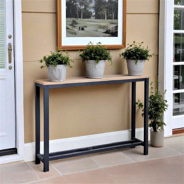 slim console table for porch
