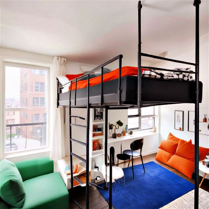 small apartment loft bed