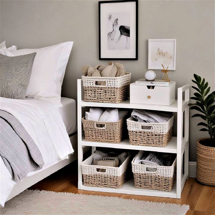 small bedroom stackable baskets