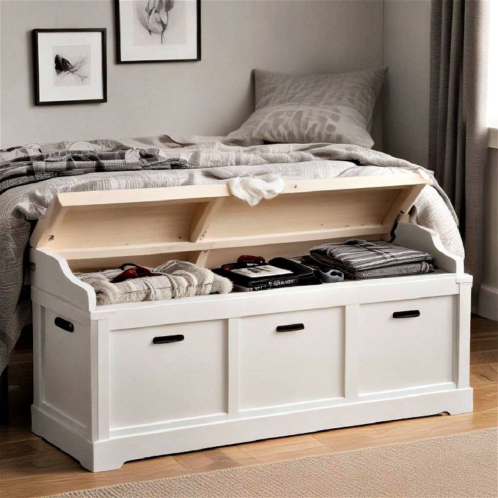 small bedroom storage bench