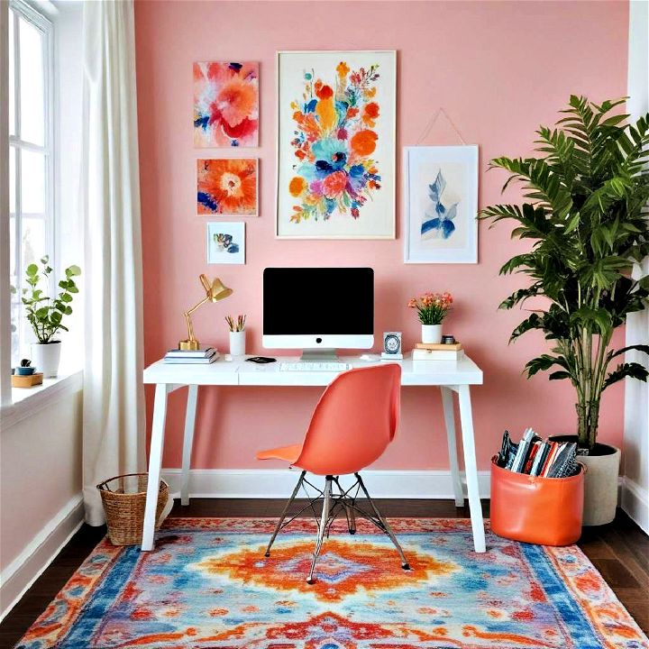 small office with colorful accents