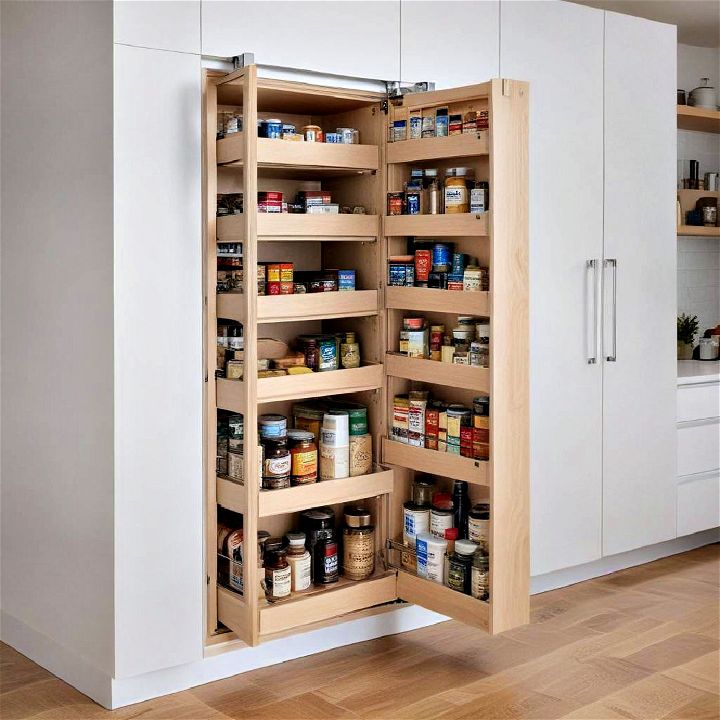 small spaces retractable pantry
