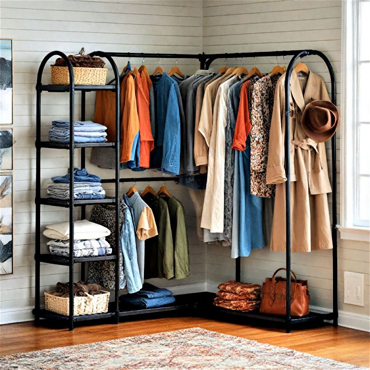 smart open closet corner rack