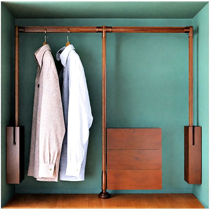 smart pull down rod for open closets