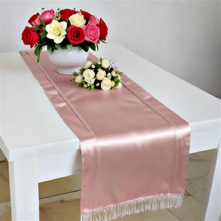 smooth glossy satin table runner